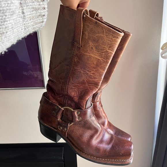 Frye Harness Buckle 12R Leather Boots - Picture 9 of 9